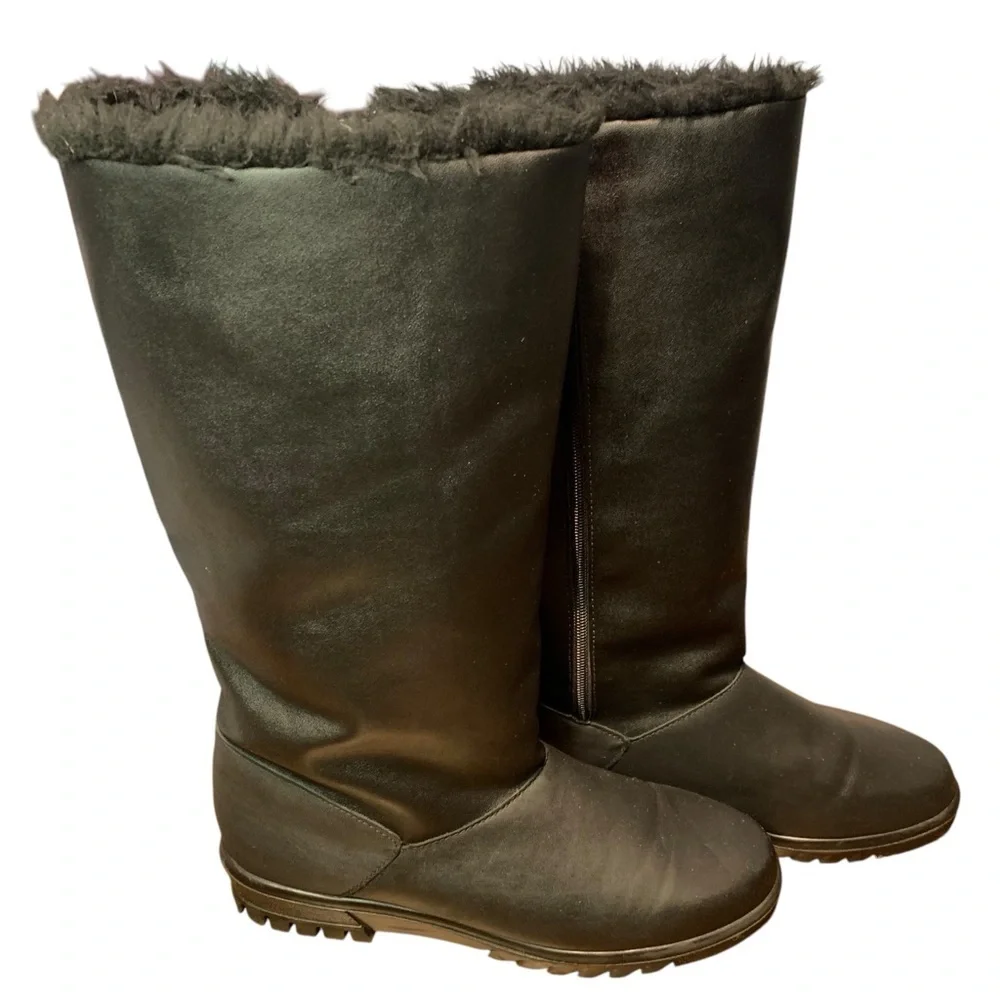 TOE WARMERS Glacier Faux Fur Lined‎ Side Zip Boots T97817 - Size 9.5N